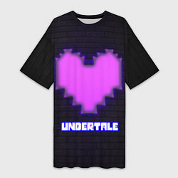 Футболка женская длинная UNDERTALE PURPLE HEART, цвет: 3D-принт