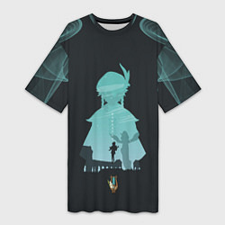 Футболка женская длинная ВЕНТИ VENTI ГЕНШИН, цвет: 3D-принт