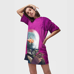 Футболка женская длинная Эй Джей Академия Амбрелла cпина Z, цвет: 3D-принт — фото 2