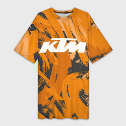 Футболка женская длинная KTM КТМ Z, цвет: 3D-принт