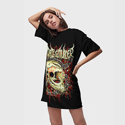 Футболка женская длинная Thy Art Is Murder, цвет: 3D-принт — фото 2