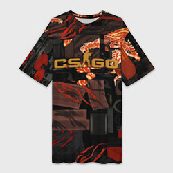 Футболка женская длинная HOWL ВОЙ СКИН CS, цвет: 3D-принт