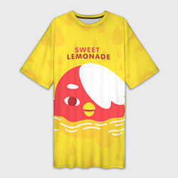 Футболка женская длинная Sweet lemonade, цвет: 3D-принт