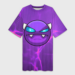 Футболка женская длинная Geometry Dash, цвет: 3D-принт