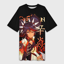 Футболка женская длинная Синь Янь Genshin Impact, цвет: 3D-принт