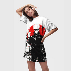 Футболка женская длинная Сатору, Jujutsu Kaisen, цвет: 3D-принт — фото 2