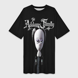 Футболка женская длинная Семейка Аддамс Addams Family, цвет: 3D-принт