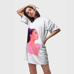 Футболка женская длинная Ариана арт, цвет: 3D-принт — фото 2