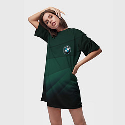 Футболка женская длинная GREEN BMW, цвет: 3D-принт — фото 2
