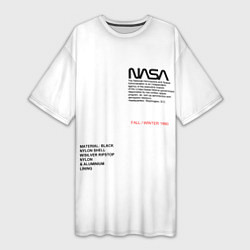 Женская длинная футболка NASA БЕЛАЯ ФОРМА