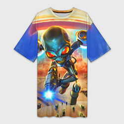 Женская длинная футболка Destroy all Aliens