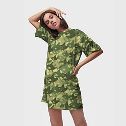 Футболка женская длинная Акулы камуфляж, цвет: 3D-принт — фото 2