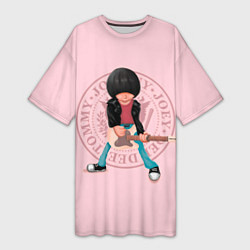 Футболка женская длинная Joey Ramone, цвет: 3D-принт