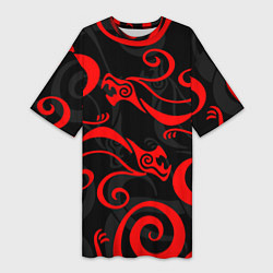 Футболка женская длинная ДРАКОН ДРАКЕНА ТОКИЙСИКИЕ МСТИТЕЛИ, цвет: 3D-принт