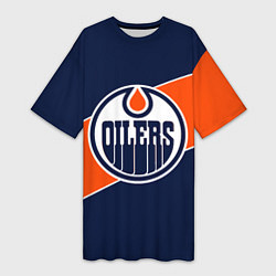 Женская длинная футболка Эдмонтон Ойлерз Edmonton Oilers NHL