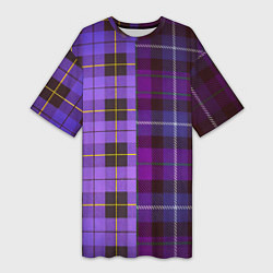 Женская длинная футболка Purple Checkered