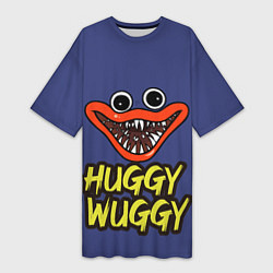 Футболка женская длинная Huggy Wuggy: Smile, цвет: 3D-принт