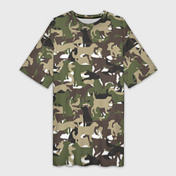 Женская длинная футболка Камуфляж из Собак Camouflage