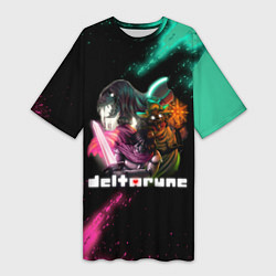 Футболка женская длинная Deltarune персонажи, цвет: 3D-принт