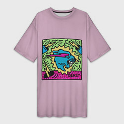 Футболка женская длинная Mr Beast Drawing Full Print, цвет: 3D-принт