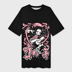 Женская длинная футболка Demon slayer Nedzuko