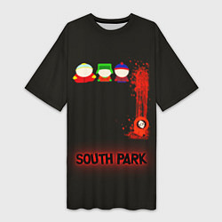 Футболка женская длинная Южный парк главные персонажи South Park, цвет: 3D-принт