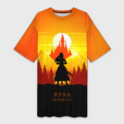 Футболка женская длинная Darkness - KonoSuba, цвет: 3D-принт