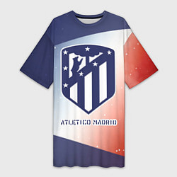 Футболка женская длинная АТЛЕТИКО Atletico Madrid Графика, цвет: 3D-принт