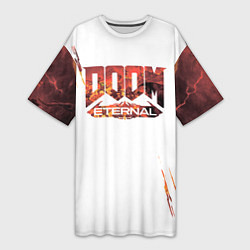 Футболка женская длинная Doom Eternal,, цвет: 3D-принт