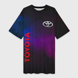 Футболка женская длинная Toyota - неоновый дым, цвет: 3D-принт