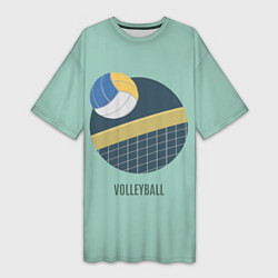 Футболка женская длинная Volleyball Спорт, цвет: 3D-принт