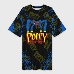 Женская длинная футболка Poppy Playtime монстр хагги вагги