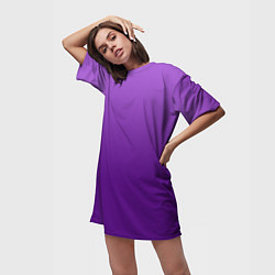 Футболка женская длинная Красивый фиолетовый градиент, цвет: 3D-принт — фото 2