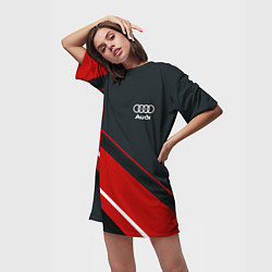 Футболка женская длинная Audi sport red, цвет: 3D-принт — фото 2
