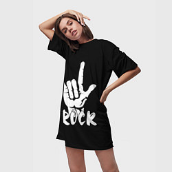 Футболка женская длинная РОК - ROCK, цвет: 3D-принт — фото 2