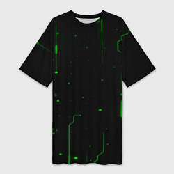 Футболка женская длинная Neon Green Light, цвет: 3D-принт