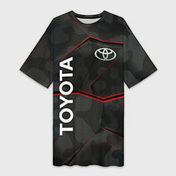 Футболка женская длинная Toyota sport auto, цвет: 3D-принт