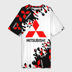Футболка женская длинная Mitsubishi Fire Pattern, цвет: 3D-принт