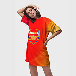 Футболка женская длинная Арсенал sport, цвет: 3D-принт — фото 2