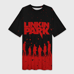Футболка женская длинная Linkin Park Линкин Парк, цвет: 3D-принт
