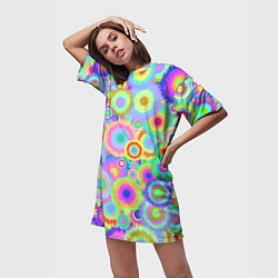 Футболка женская длинная Disco-Tie-Dye, цвет: 3D-принт — фото 2