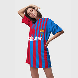 Футболка женская длинная Обамеянг Барселона, цвет: 3D-принт — фото 2