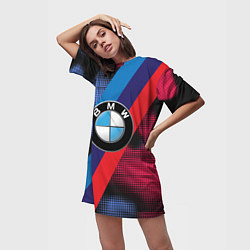 Футболка женская длинная BMW Luxury, цвет: 3D-принт — фото 2