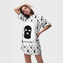 Футболка женская длинная Узор White Ski Mask Dope Street Market, цвет: 3D-принт — фото 2