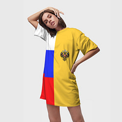 Футболка женская длинная Имперское знамя ТРИКОЛОР, цвет: 3D-принт — фото 2