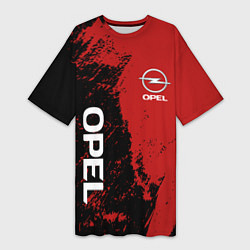 Футболка женская длинная OPEL ОПЕЛЬ ДВА ЦВЕТА, цвет: 3D-принт