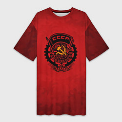 Футболка женская длинная Герб СССР, цвет: 3D-принт