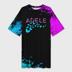 Футболка женская длинная Adele neon, цвет: 3D-принт