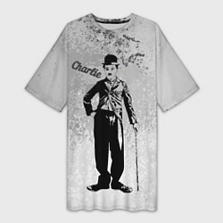 Футболка женская длинная Чарли Чаплин!, цвет: 3D-принт