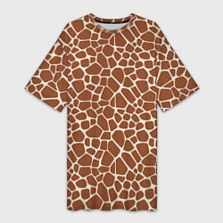 Футболка женская длинная Шкура Жирафа - Giraffe, цвет: 3D-принт